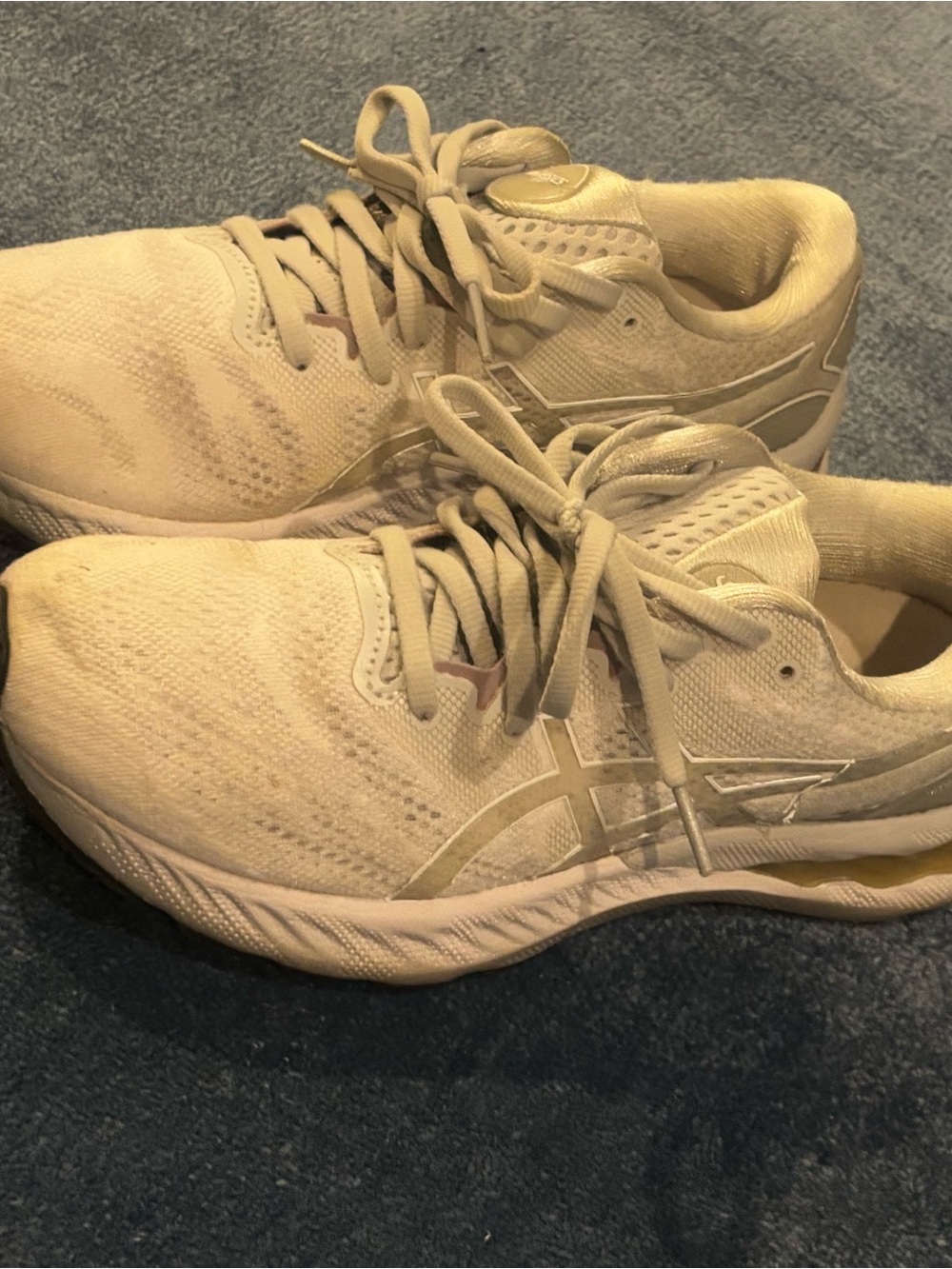 ASICS Running Sneakers in Cream/Light Beige
